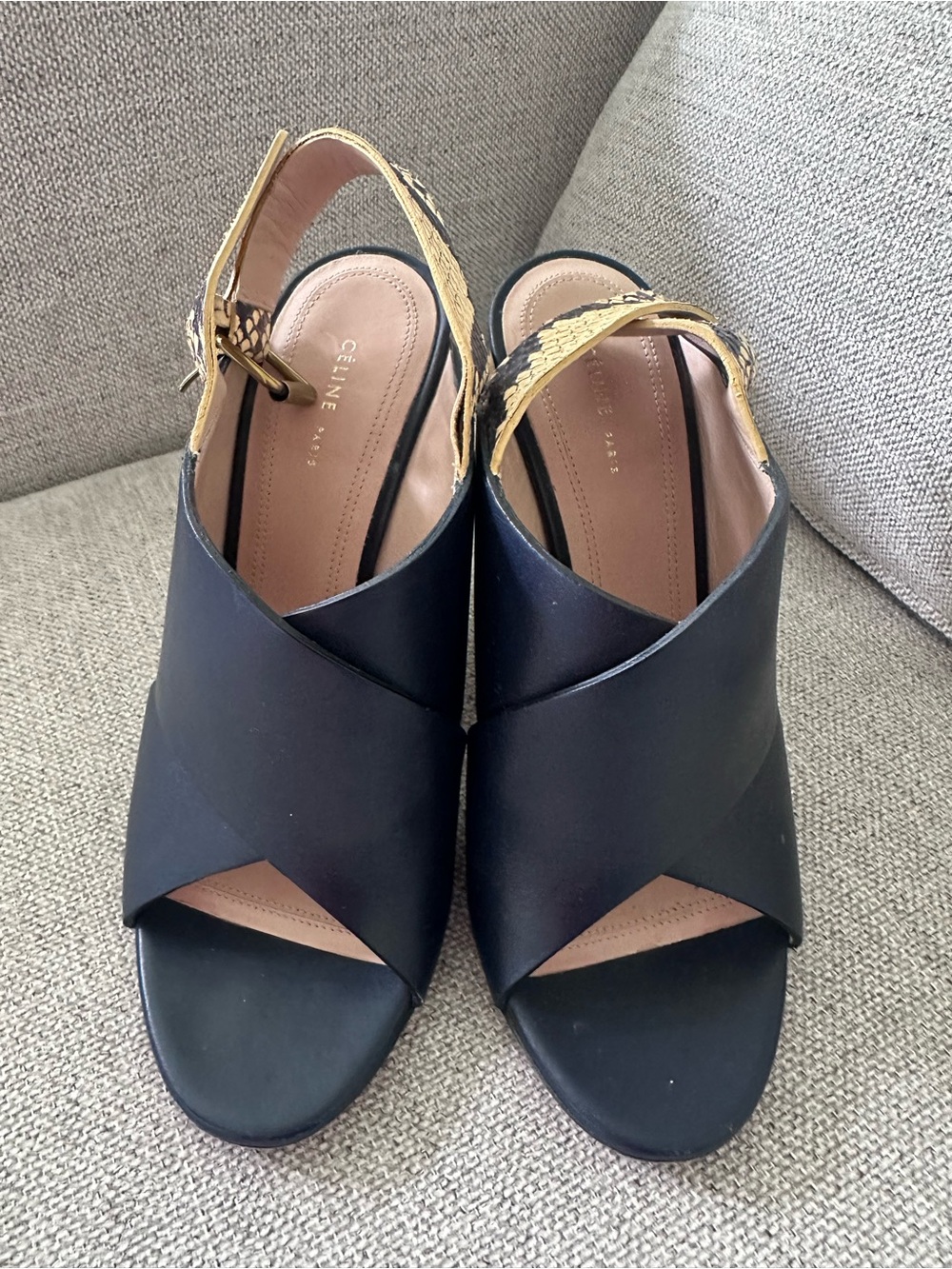 Celine Navy Wedges Shoes - Picture 2 of 6
